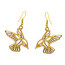 Mexico Tumbaga Gold Birds Drop Earrings