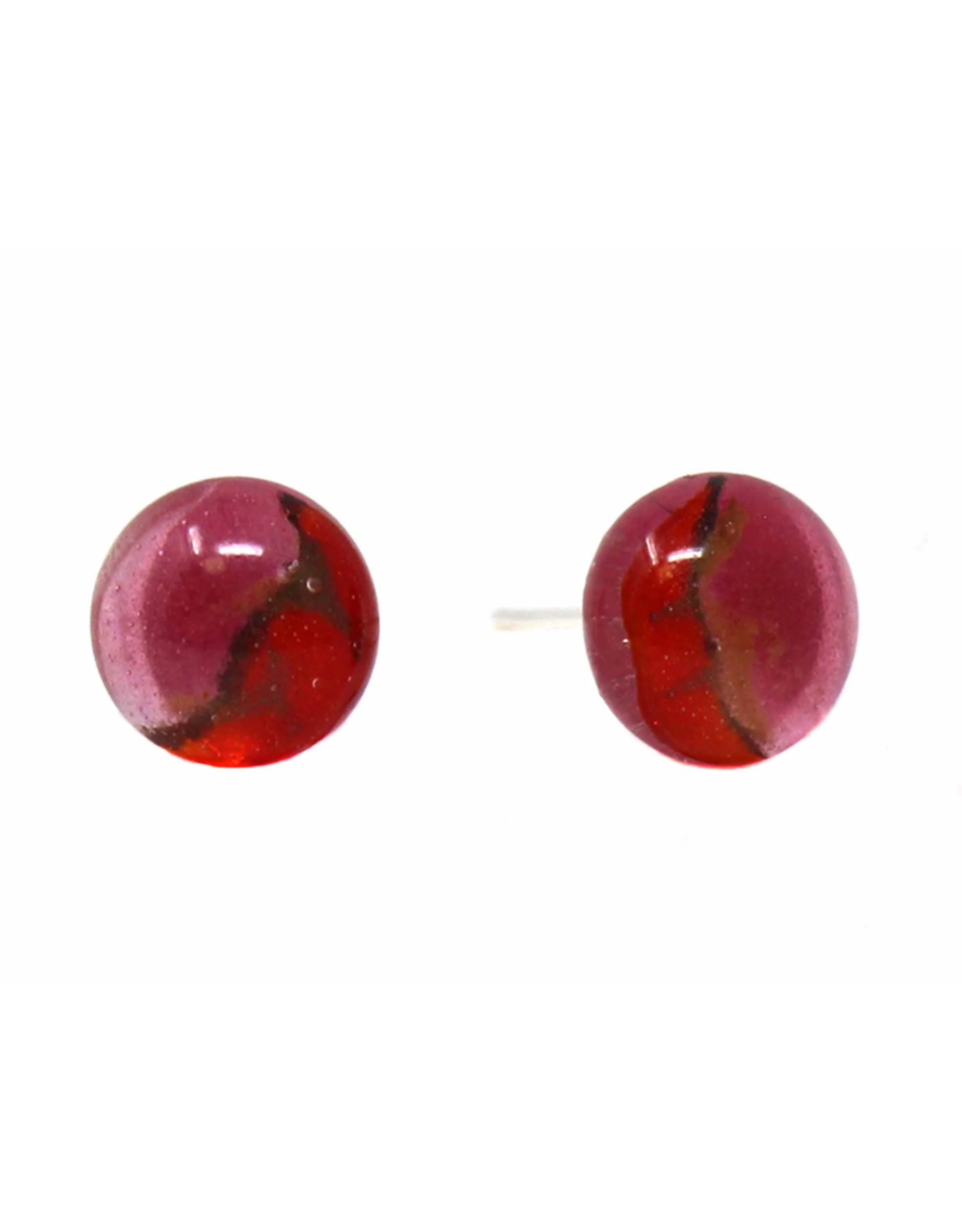 Chile Red Glass Stud Earrings, Chile