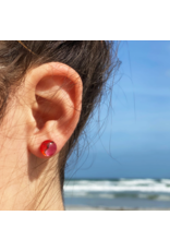 Chile Red Glass Stud Earrings, Chile