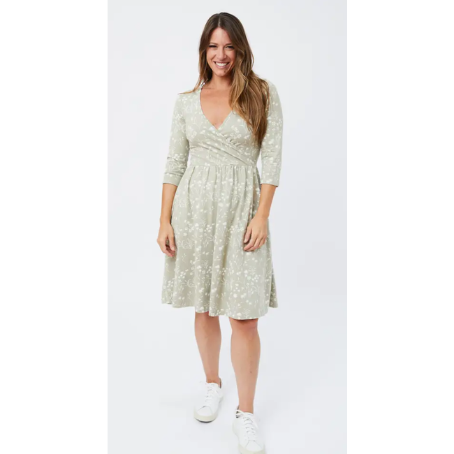 Callie Wrap Dress in Field Taupe