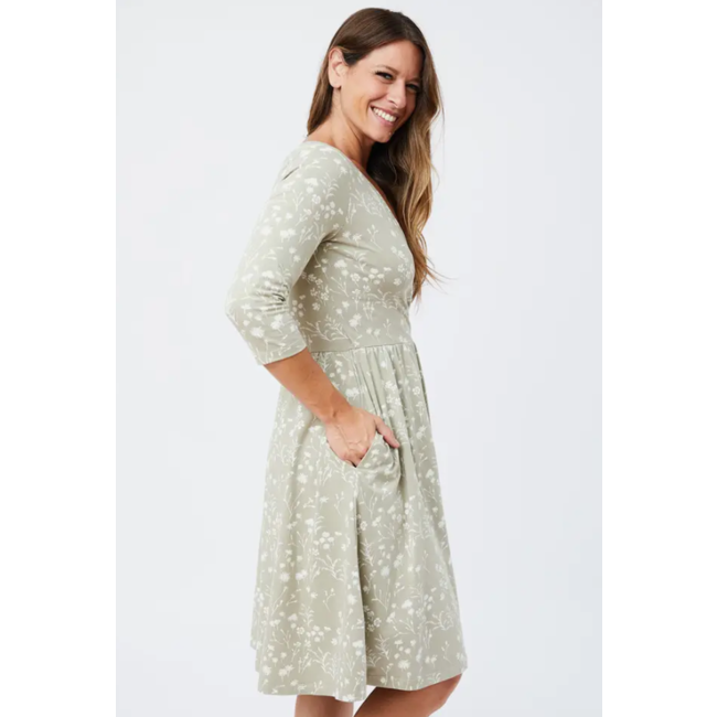 Callie Wrap Dress in Field Taupe