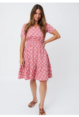 India Lydia Dress in Rose Floral Stamp, India