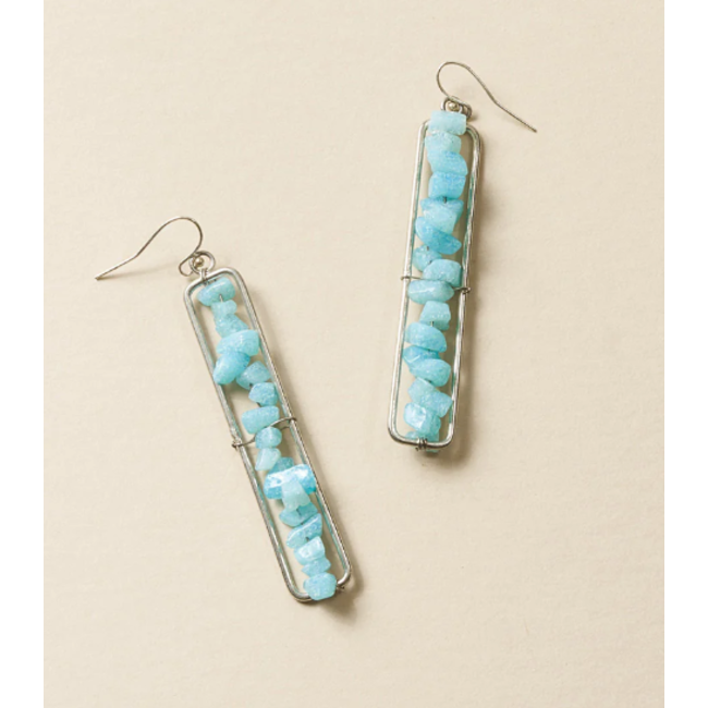 Rajiyah Amazonite Linear Drop Earrings