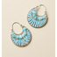 India Rajiyah Amazonite Crescent Silver Hoop Earrings
