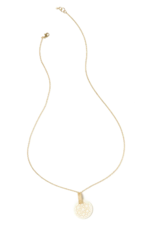 India Charu Bone Lace and Brass Pendant Drop Necklace, India