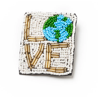 India Bala Mani Beaded Brooch Pin -  Mother Earth