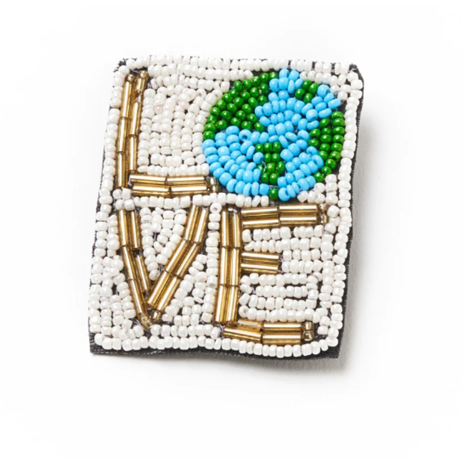 Bala Mani Beaded Brooch Pin -  Mother Earth