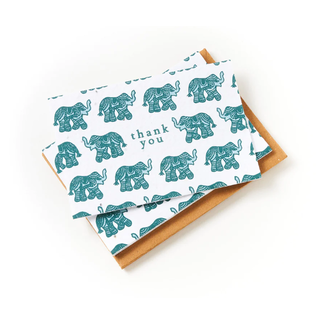 India Basil Seed Plantable Note Card - Thank You w/ Elephants