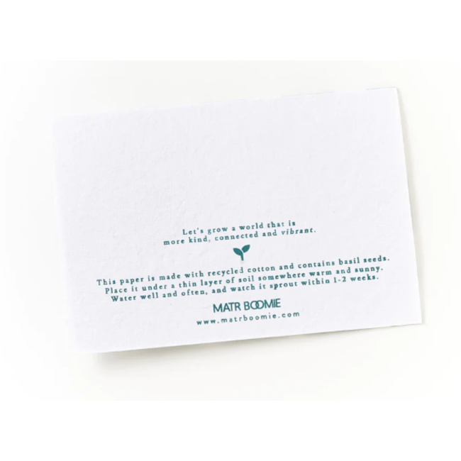 Basil Seed Plantable Note Card - Thank You w/ Elephants