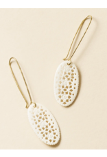 India Charu Bone Lace & Brass Long Drop Earrings, India