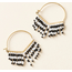 Kalapriya Black & White Stripe on Gold Hoop Earrings