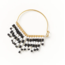 Kalapriya Black & White Stripe on Gold Hoop Earrings
