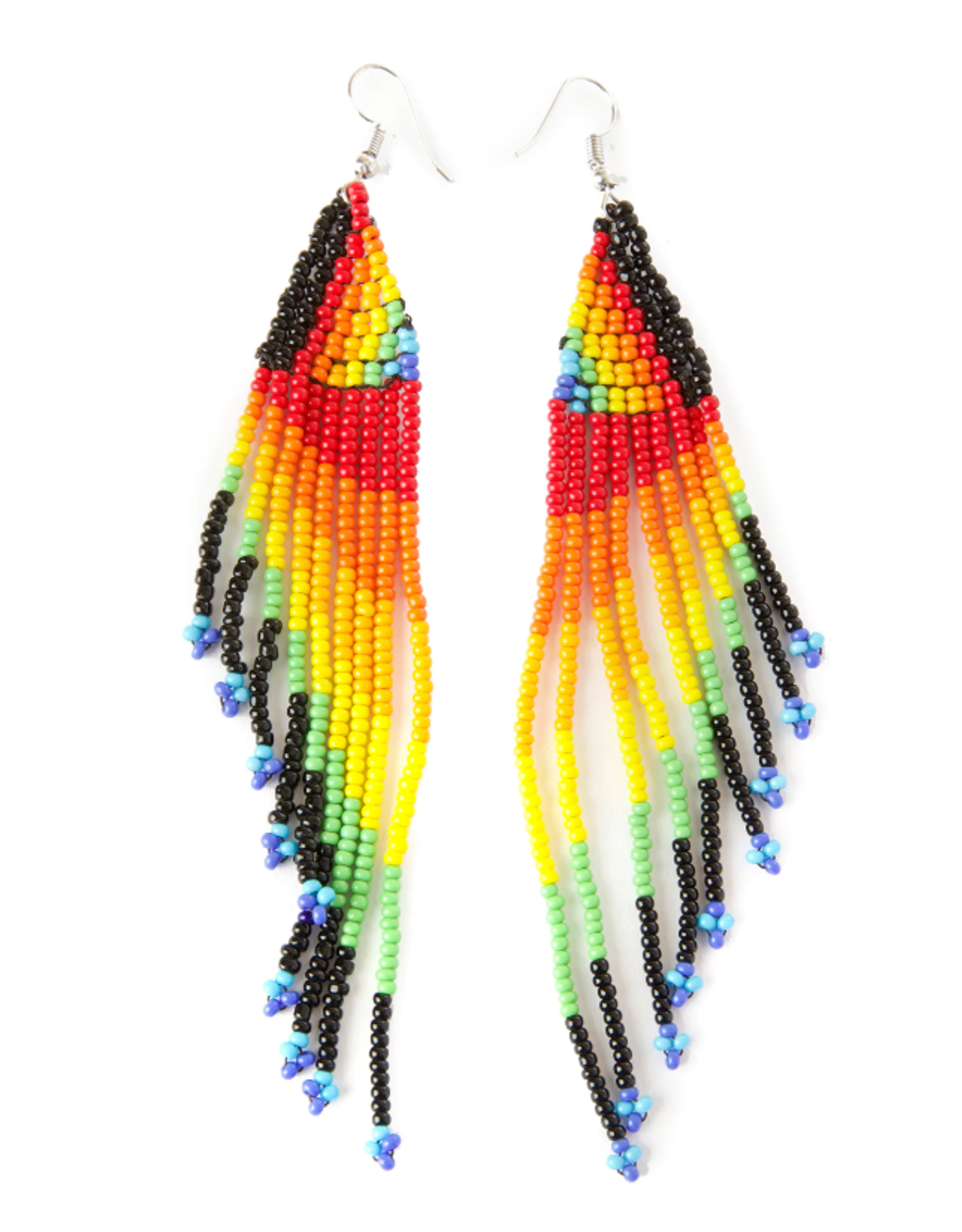 Kenya Pride & Joy Beaded Rainbow Fringe Earrings, Kenya