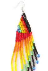 Kenya Pride & Joy Beaded Rainbow Fringe Earrings, Kenya