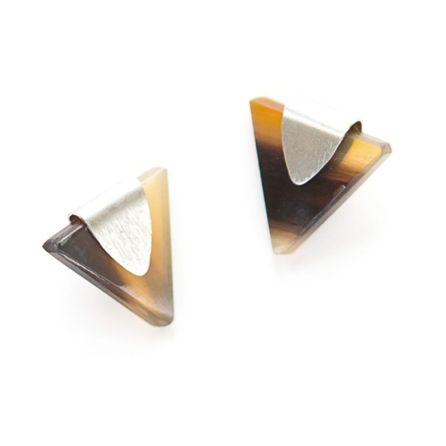 Triangle Horn Stud Earrings