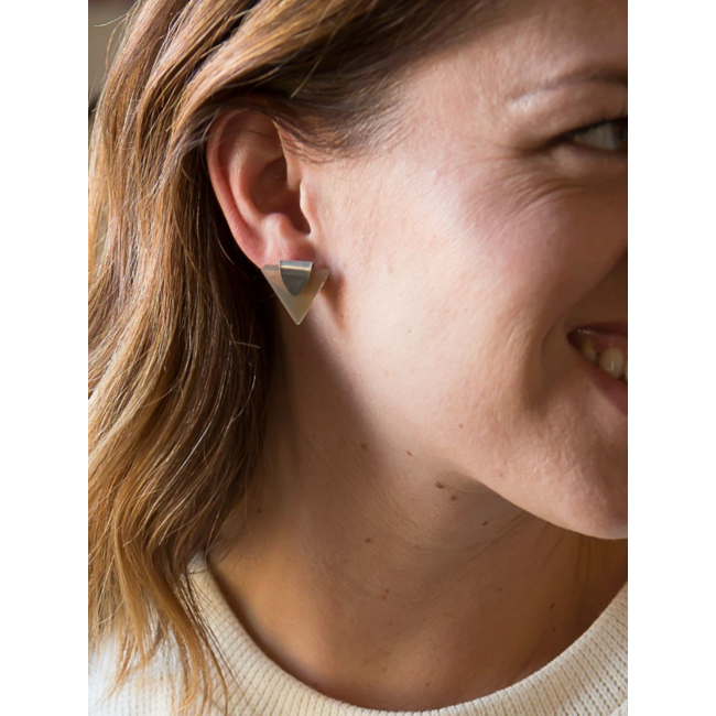 Triangle Horn Stud Earrings