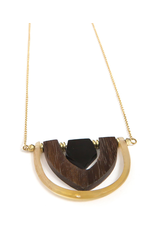 India Interconnection Horn and Wood Necklace, India