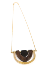 India Interconnection Horn & Wood Necklace, India