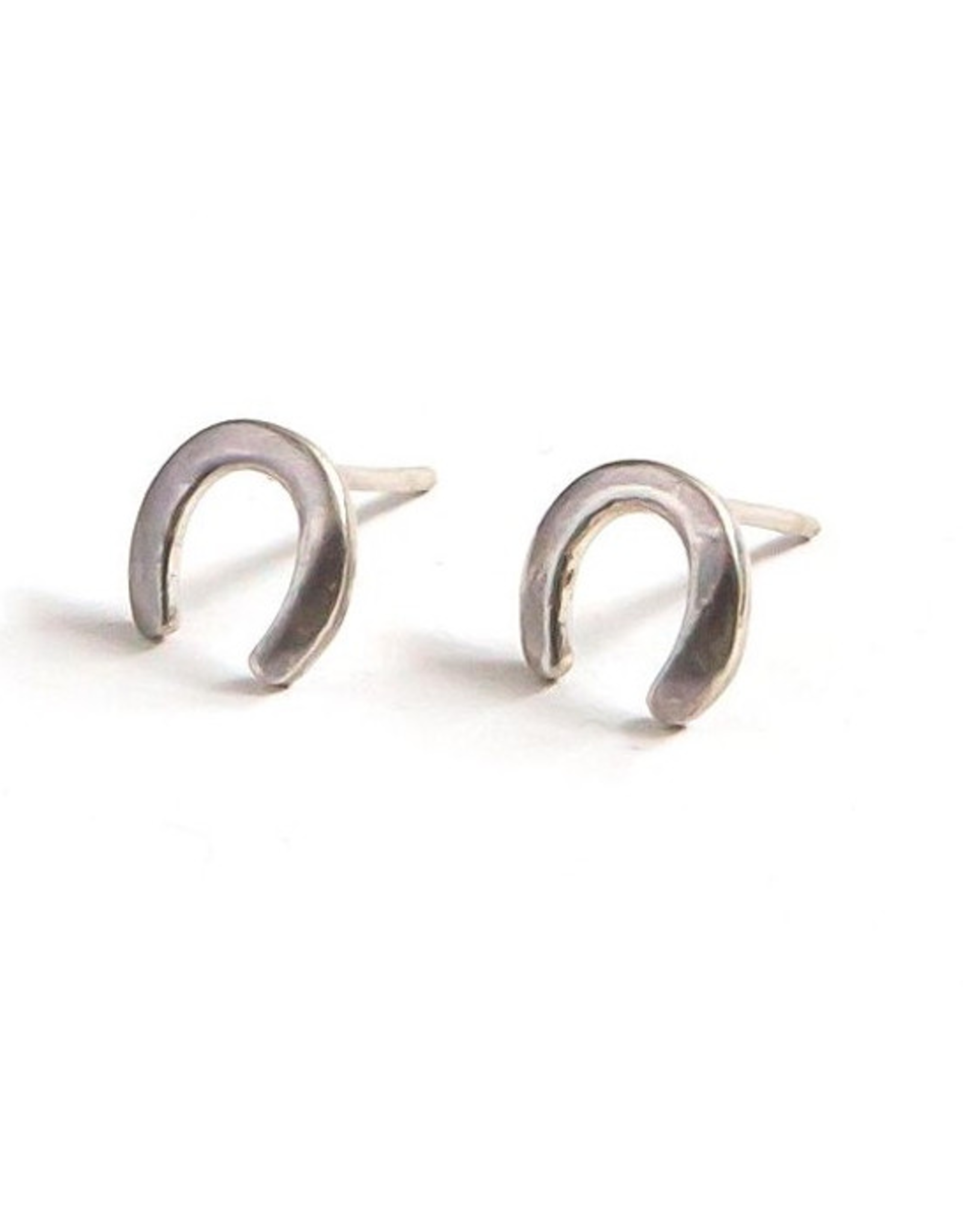 India Waning Crescent Sterling Silver Stud Earrings, India