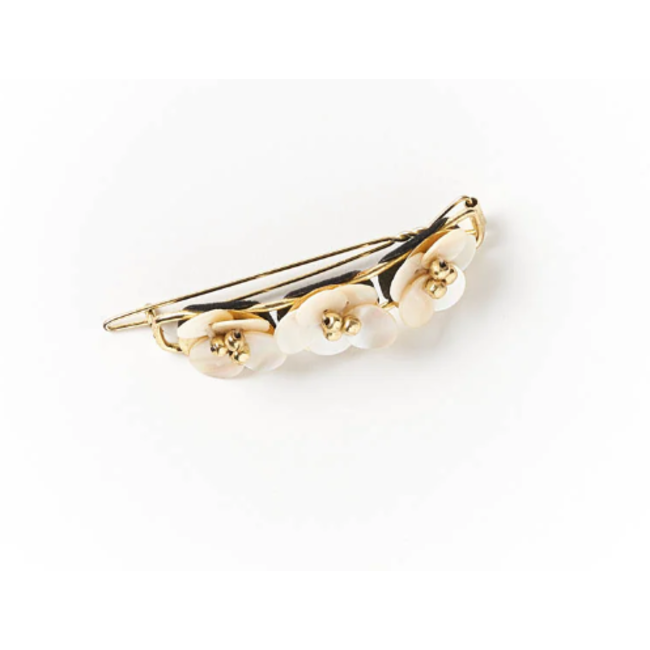Aiyana Flowers Barrette Hair Clip - Mother of Pearl