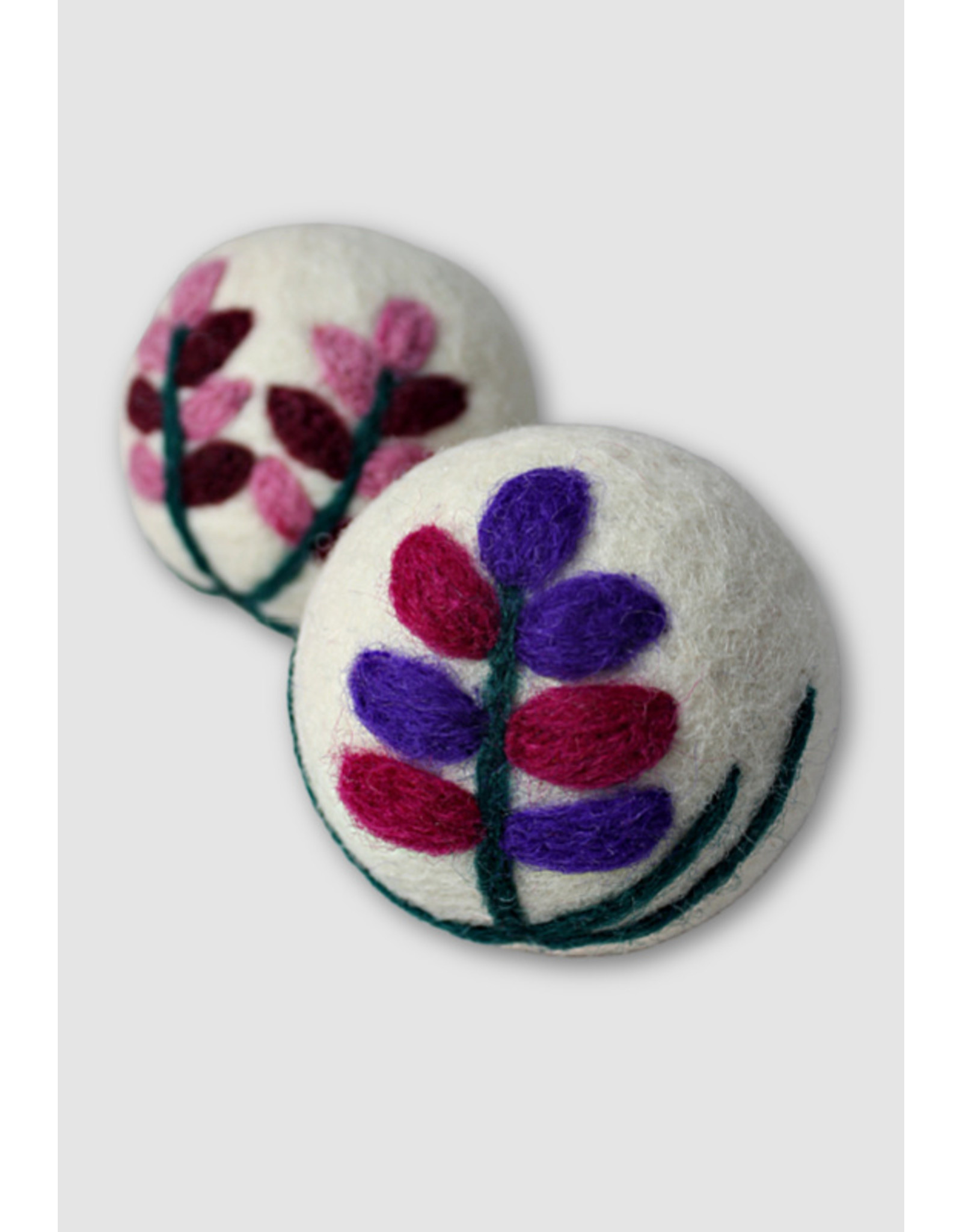 Nepal Wool Felt Dryer Ball (single w/ embroidery), Nepal