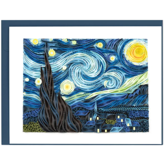 Vietnam Artist Series Quilled Card - Starry Night by Van Gogh