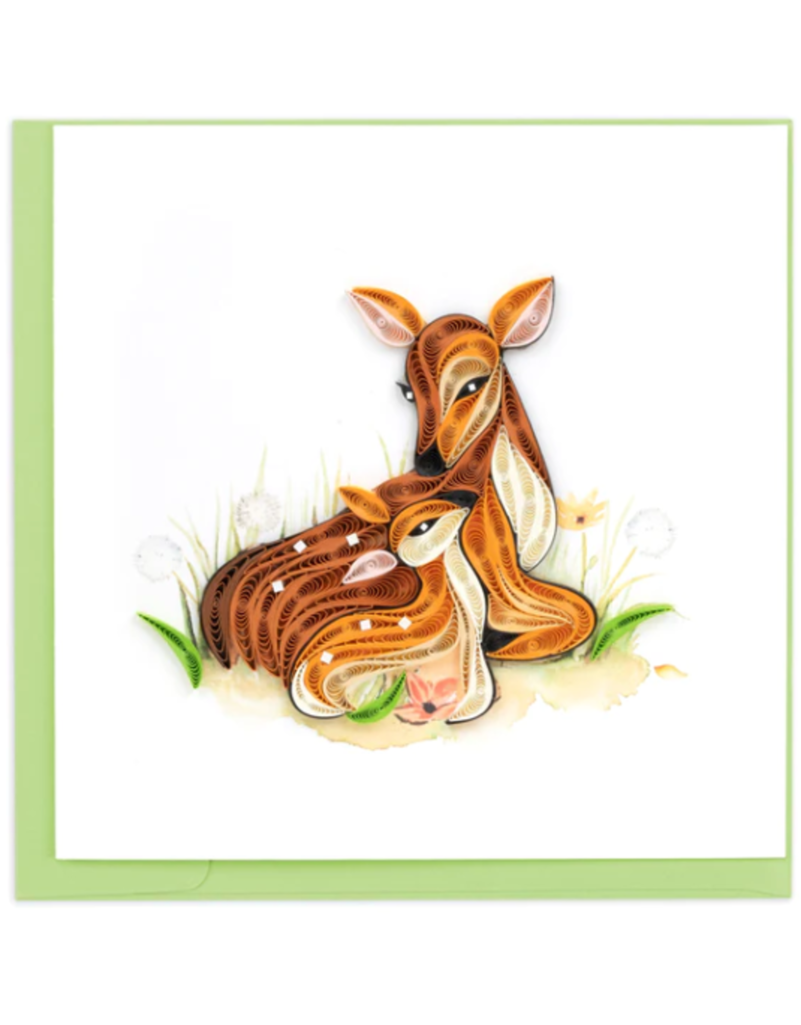 Vietnam Quilled Doe & Fawn Card, Vietnam