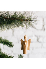 Rwanda CLEARANCE Carved Angel Ornament w/ Beeswax Finish, Rwanda