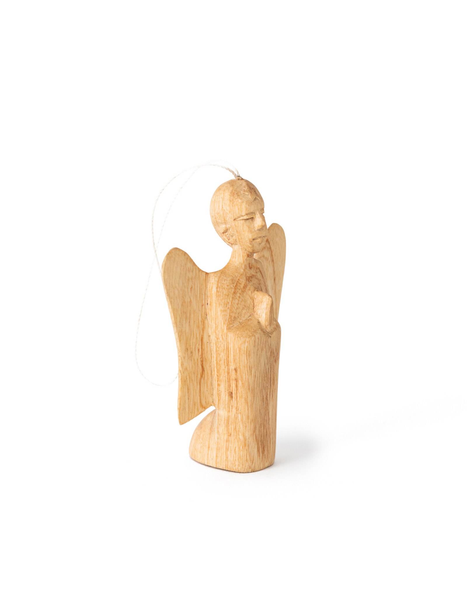 Rwanda CLEARANCE Carved Angel Ornament w/ Beeswax Finish, Rwanda