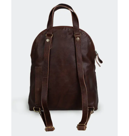 India Halfmoon Backpack in Brown Leather, India