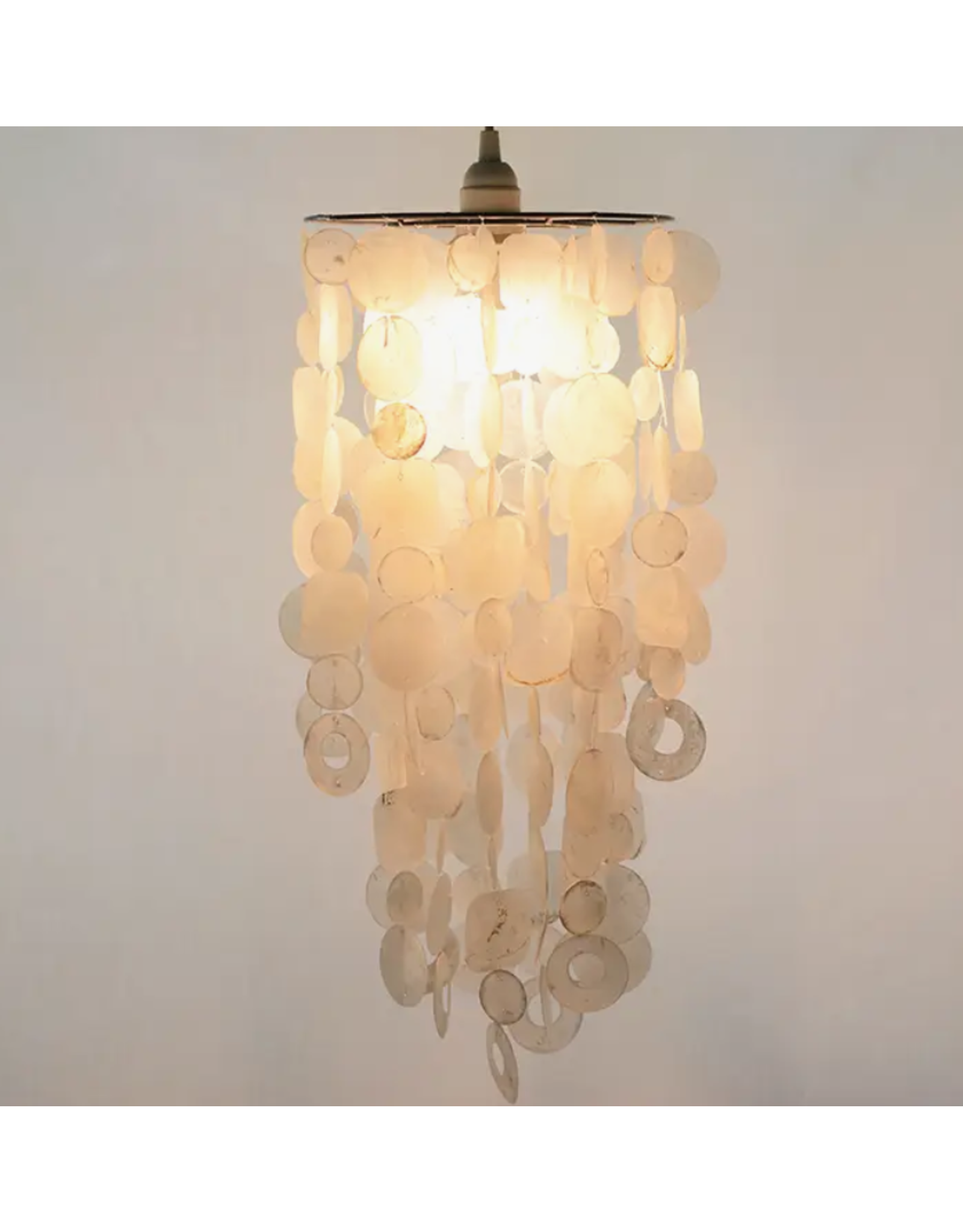 Indonesia Capiz Chandelier - White