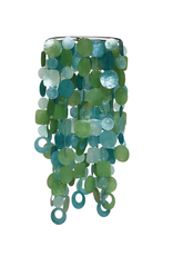 Indonesia Capiz Chandelier - Tide Pool Teal