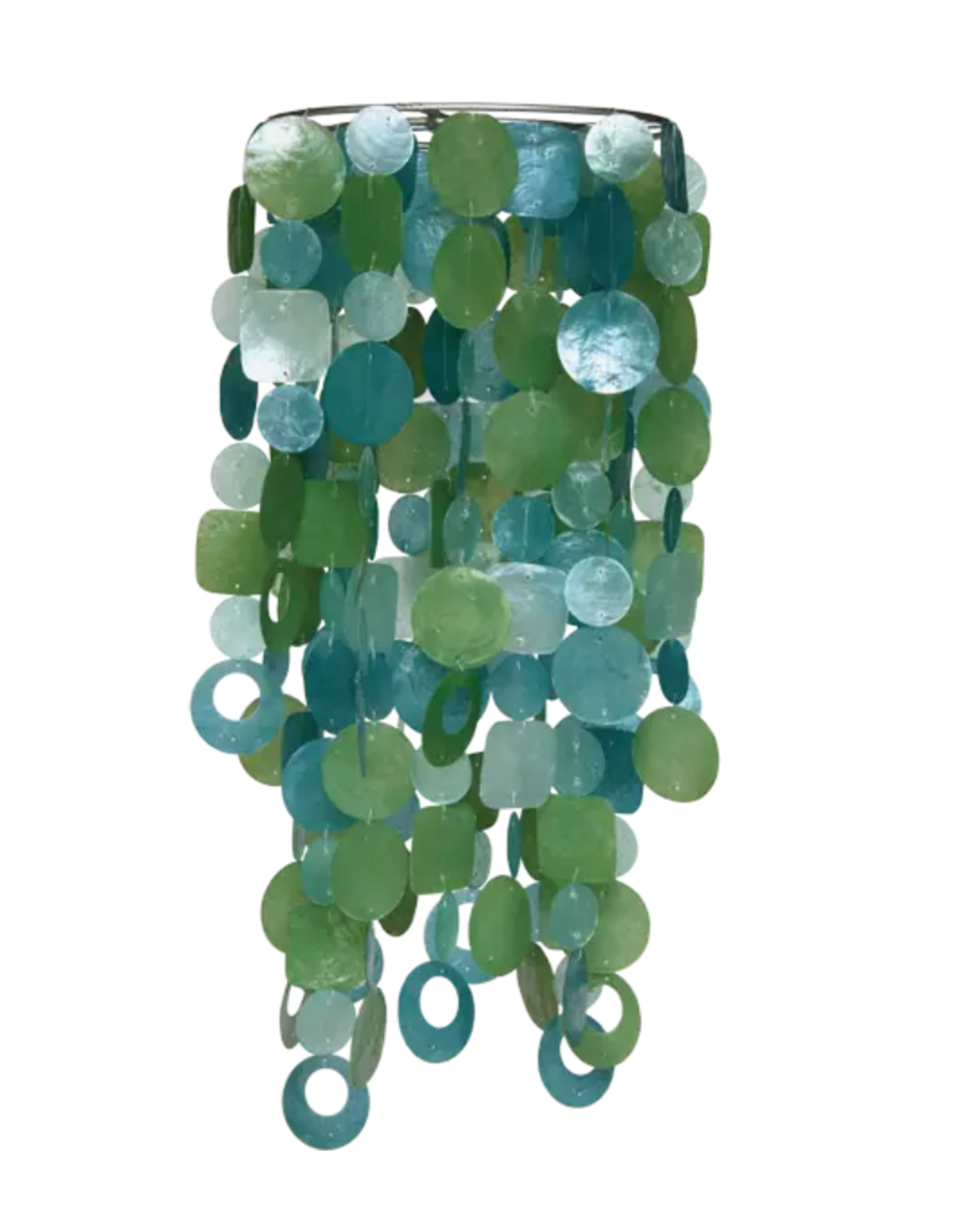 Indonesia Capiz Chandelier - Tide Pool Teal