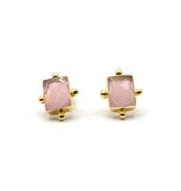 India CLEARANCE Blush & Brass Stud Earrings, India