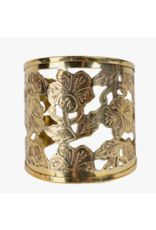India Brass Floral Cuff Bracelet, India