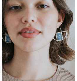 India Rajiyah Beaded Fan Earrings