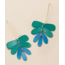 Chameli Teal Dangling Leaf Earrings
