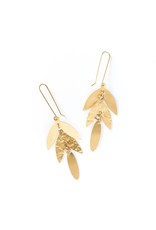 India Gold Leaf Drop Earrings, India