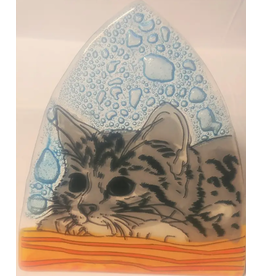Ecuador Fused Glass Cute Cat Nightlight, Ecuador