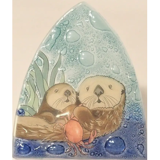 Ecuador Fused Glass Nightlight - Sea Otter Family Ecuador Fused Glass Nightlight - Sea Otter Family