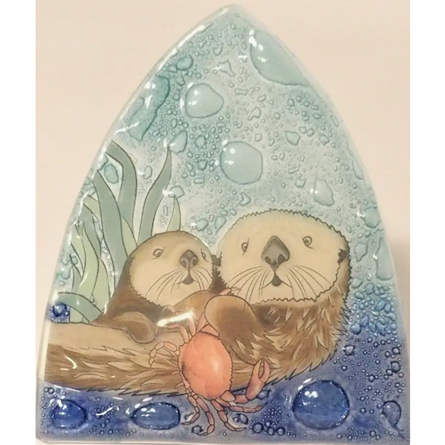 Fused Glass Nightlight - Sea Otter Family