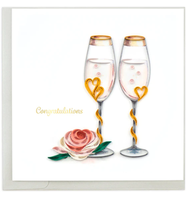 Vietnam Quilled Toasting Flutes Wedding Card, Vietnam