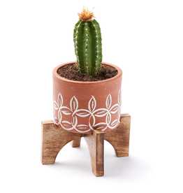 India Daksha Terracotta Planter w/ Stand
