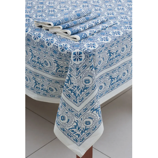 India Blue Floral Tablecloth (60x90)