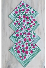 India Fuchsia & Green Napkin, India