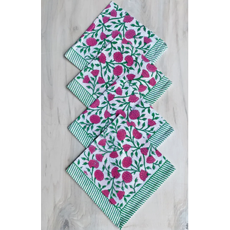 India Fuchsia & Green Napkin