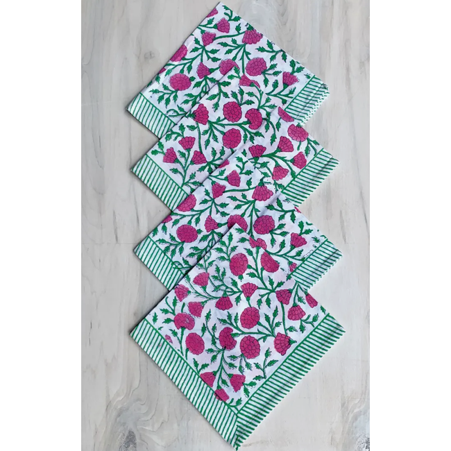 Fuchsia & Green Napkin