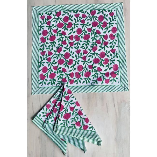 Fuchsia & Green Napkin