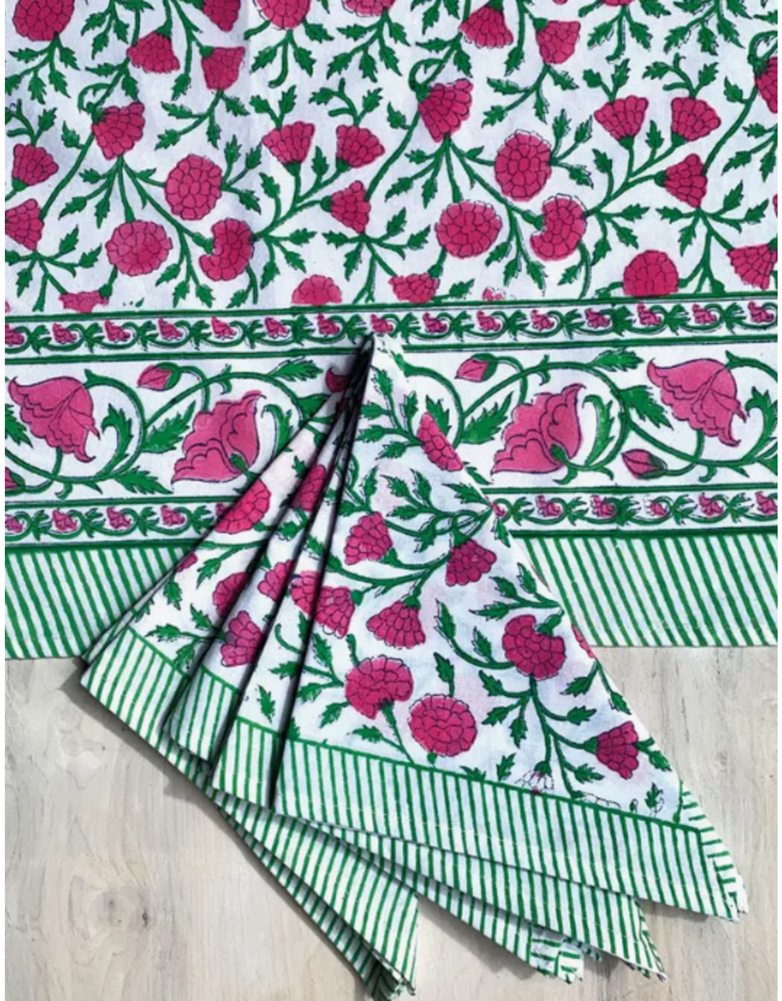 India Fuchsia & Green Napkin, India