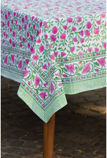 India Fuchsia & Green Tablecloth (60x90), India